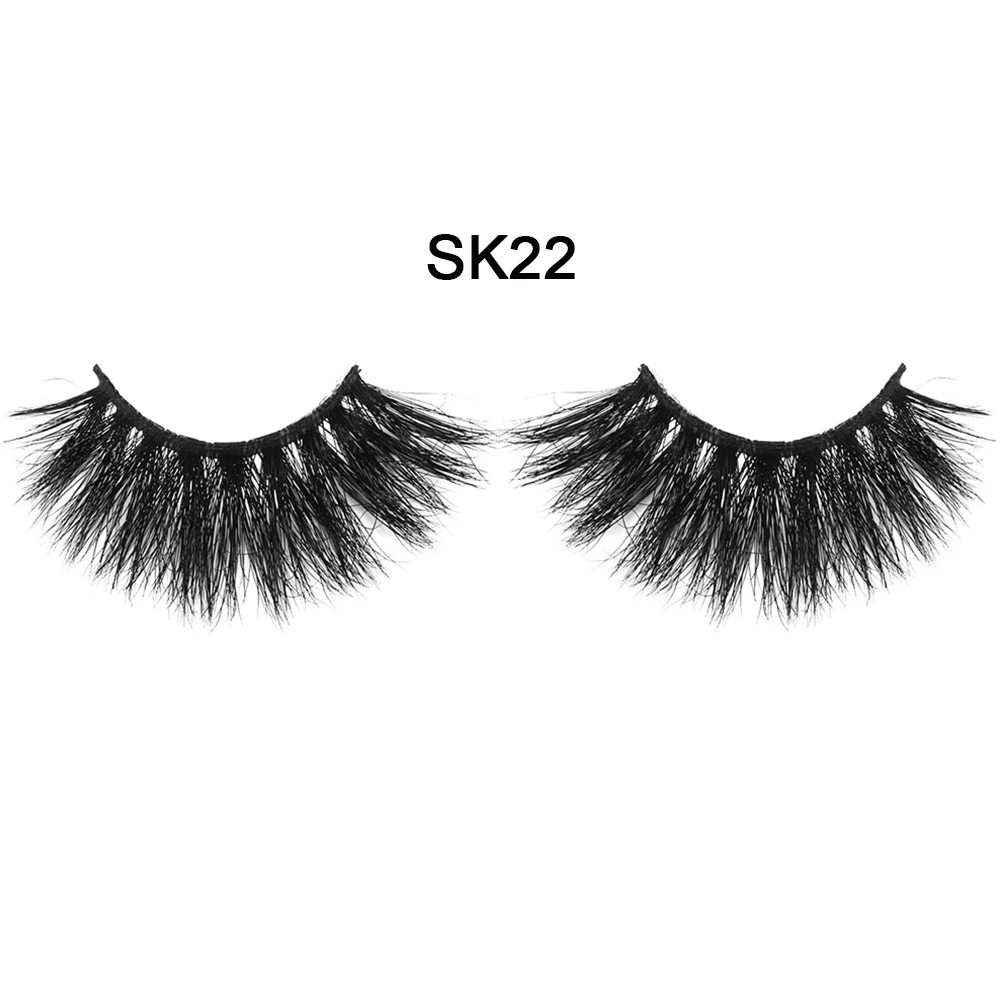 SK22 1 пара 25 мм Драматические Длинные ресницы 3D норковые накладные ресницы толстые крест-накрест Wispies Fluffies наращивание ресниц инструменты для макияжа - Цвет: SK22