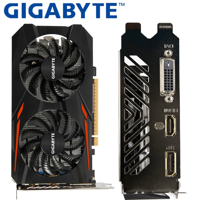 Gigabyte GTX1050 GeForce gtx 1050 CN карты видеокарты с NVIDIA GPU графический ппроцессор nvidia 2 ГБ GDDR5