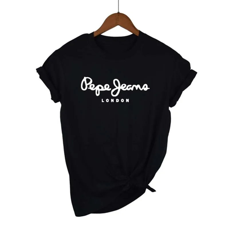 

2021 Newest Pepe-Jeans-London Logo T-Shirt Summer Women's Short Sleeve Popular Tees Shirt Tops Unisex