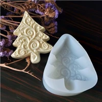 2d christmas tree form for fondant cake silicone mold baking handmade household mould bake tools