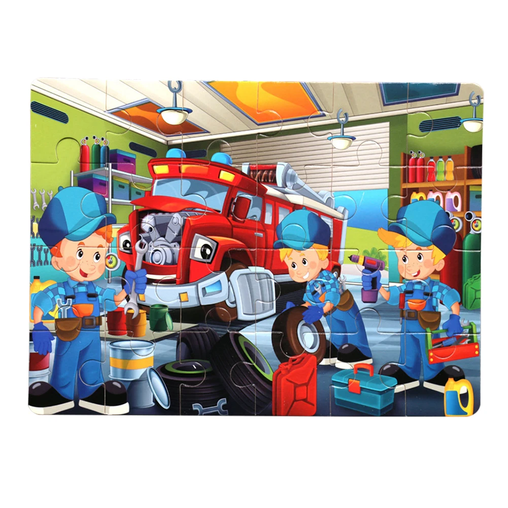 

24pcs Wooden Puzzles Baby Toys Wooden Puzzle Cartoon Animal Kids Educational Brain Teaser Children Tangram