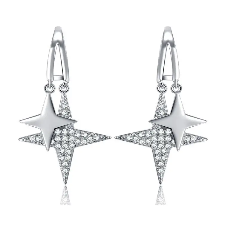 

Серьги-гвоздики с двумя звездами женские, корейские ювелирные украшения для студентов и девушек, тренд 2021