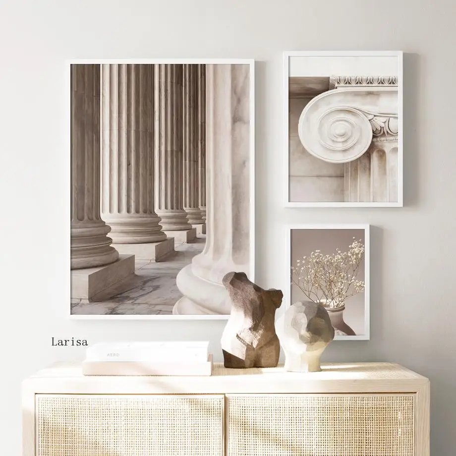 

Flower Vase Stone Pillar Stairs Abstract Wall Art Canvas Painting Nordic Poster and Prints Decor Pictures for Living Room