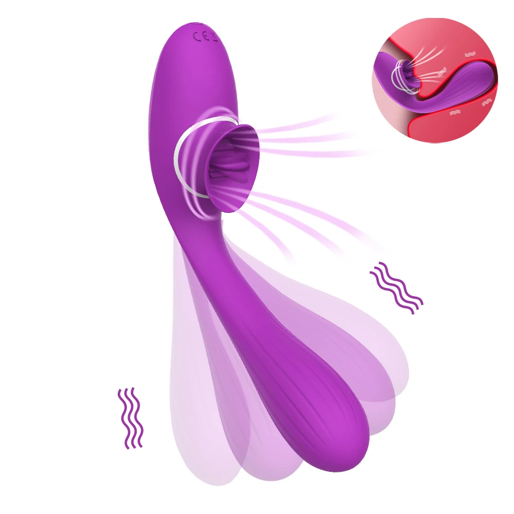 

10-frequency Sucking Vibrators Female Tongue Licking and Vibrating Bending Clitoris Sucker Nipple Vibrator Sex Toys for Women