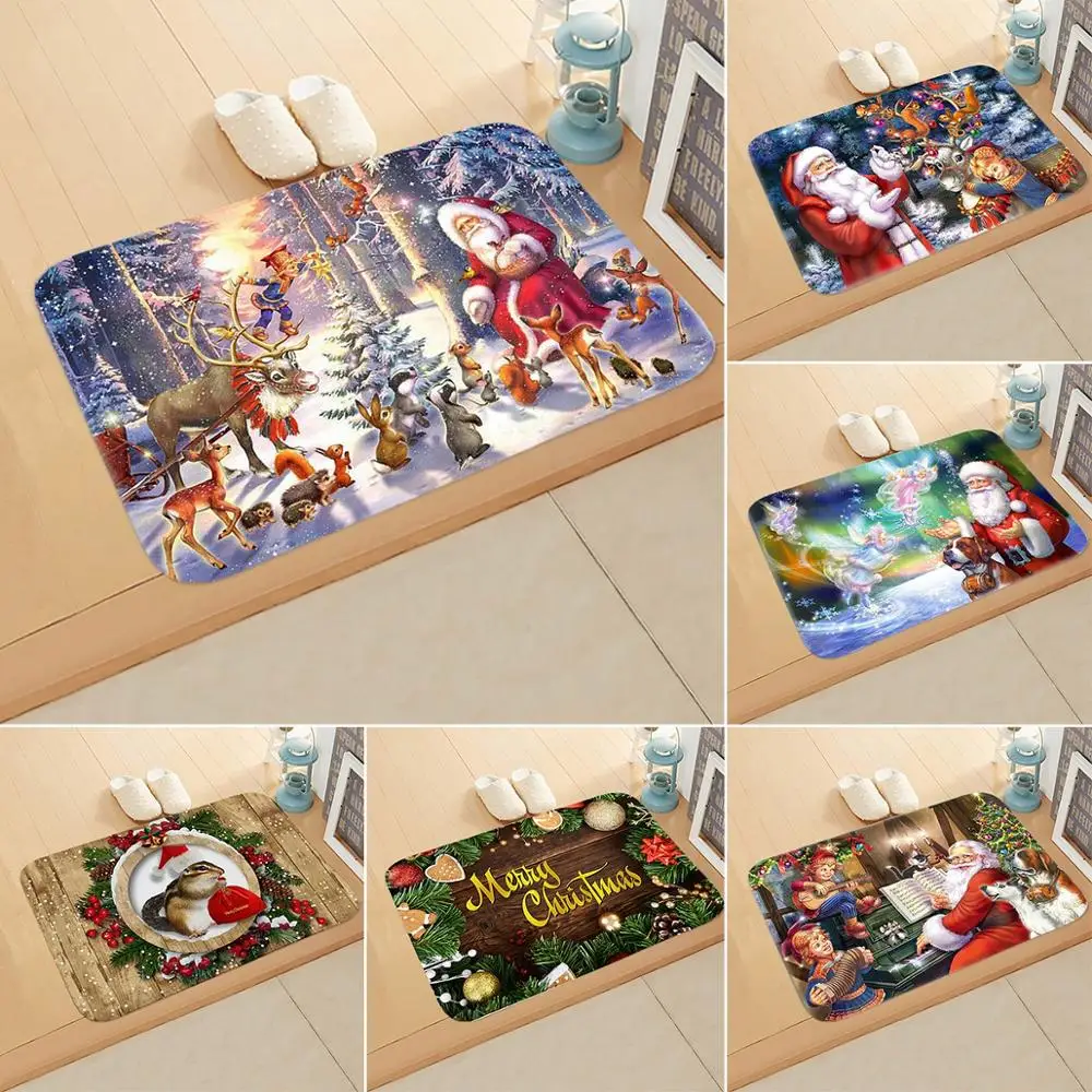 

Santa Claus Christmas Mat Outdoor Carpet Merry Christmas Decor for Home Christmas 2020 Ornaments Navidad Xmas Gift New Year 2021