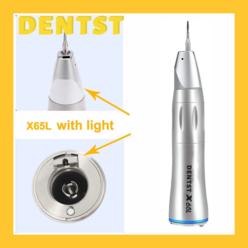 Dentst Dental 1:1 Straight Low Speed Handpiece with LED Optical Fiber Blue Ring Surgery Hand piece Dentist Tools odontologia