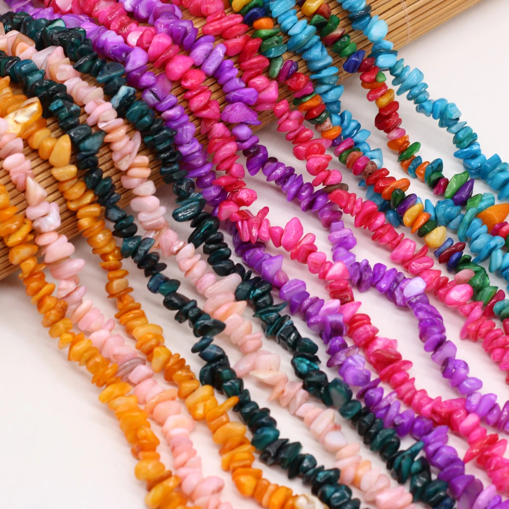 

New Fashion Natural Freshwater Shell Dyed Colorful Bead Cute Pink Multiple Colors for Jewelry MakingDIY Party Necklace Bracelet