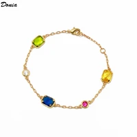 donia jewelry fashion copper inlaid zircon bracelet candy colored multi section color bracelet ladies banquet jewelry