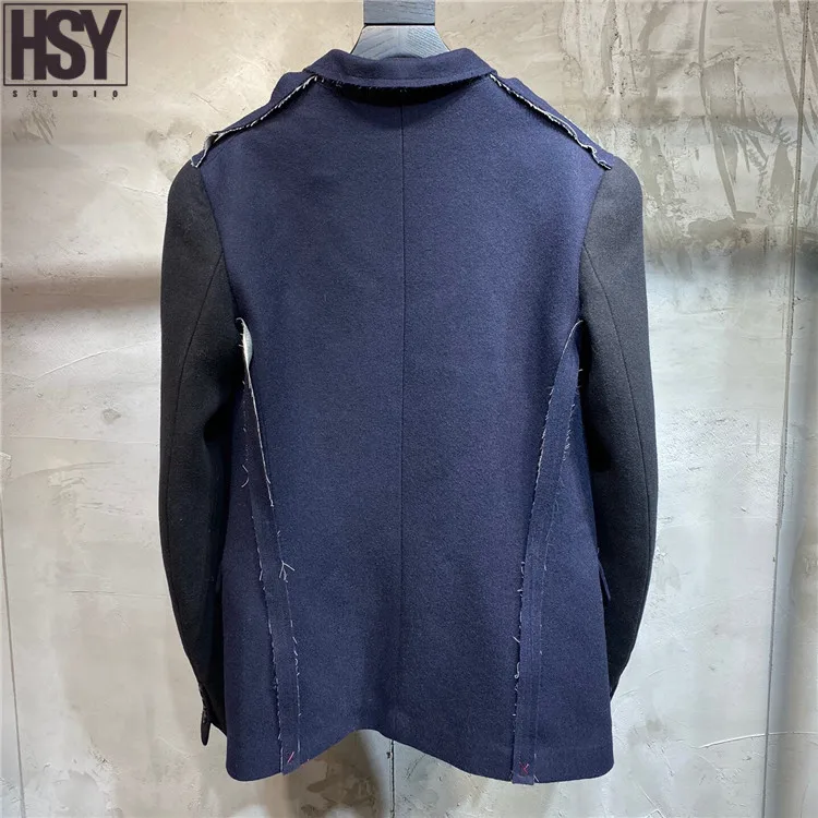 【HSY】2019 осенний зимний костюм куртка Новый женский нишевый дизайн асимметричный