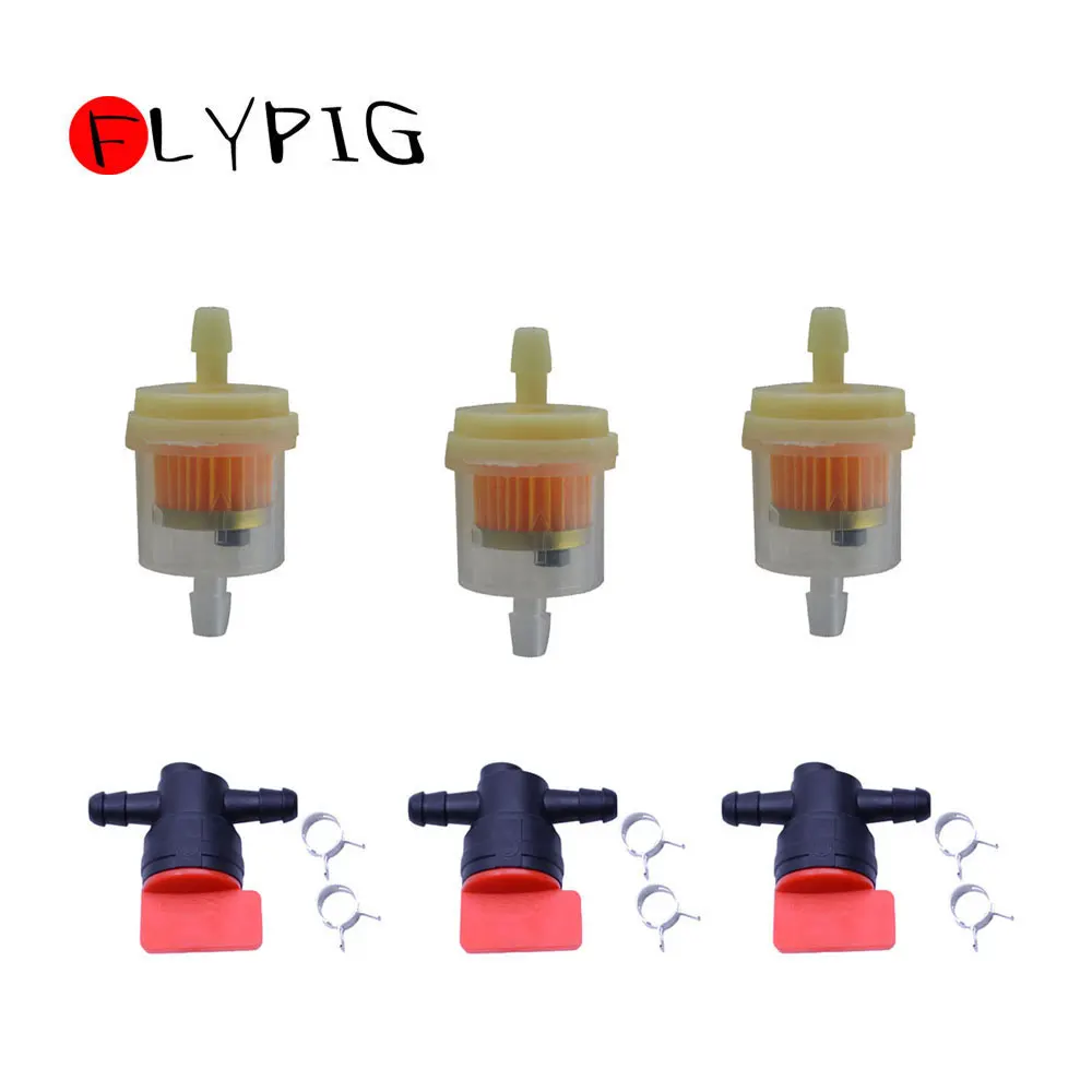 3 шт 1/4 &quotв линии топливный фильтр отключения запорные клапаны для B &amp S 5056K