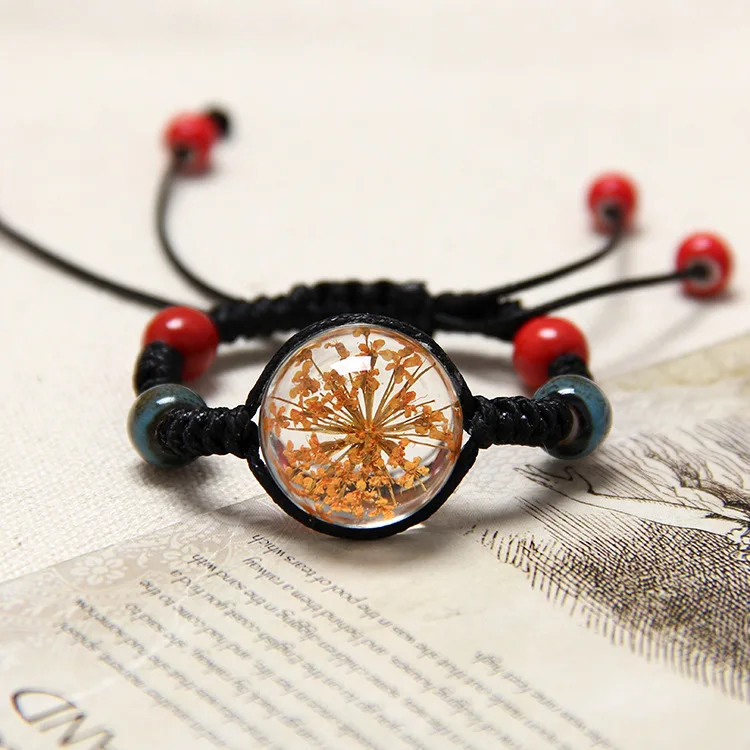 Натуральный белый кристалл камень браслет многоцветный вечный цветок ручной