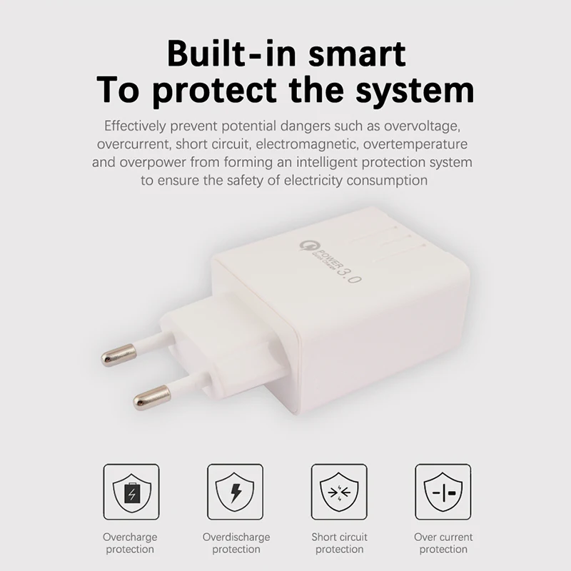 Зарядное устройство USB 5 в 3 А адаптер питания кабель с европейской вилкой для