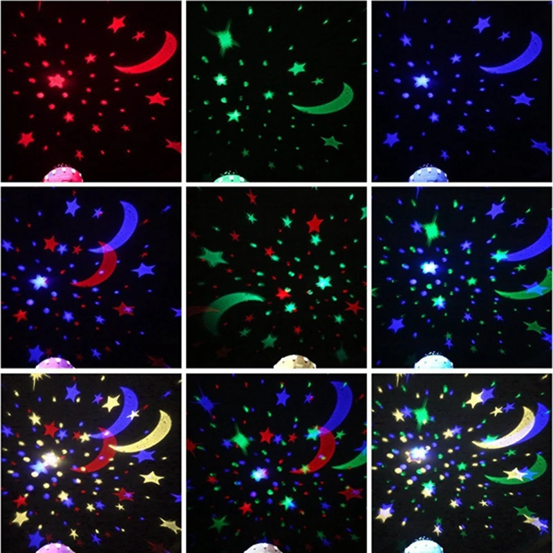 UFO Shape Music Starry Star Minions Projection Night Light Romantic Rotate LED USB Battery Table Lamp for Baby Kids Sleeping | Лампы и