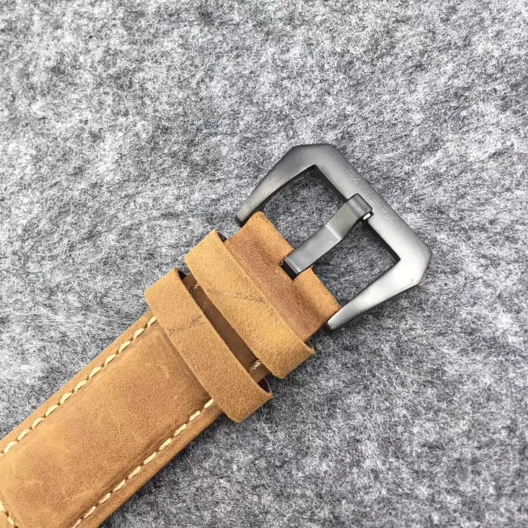 

44mm Classic New Men Automatic Mechanical Sapphire Stainless Steel Black Case Leather 1950 3 Days Luminous Number Watch