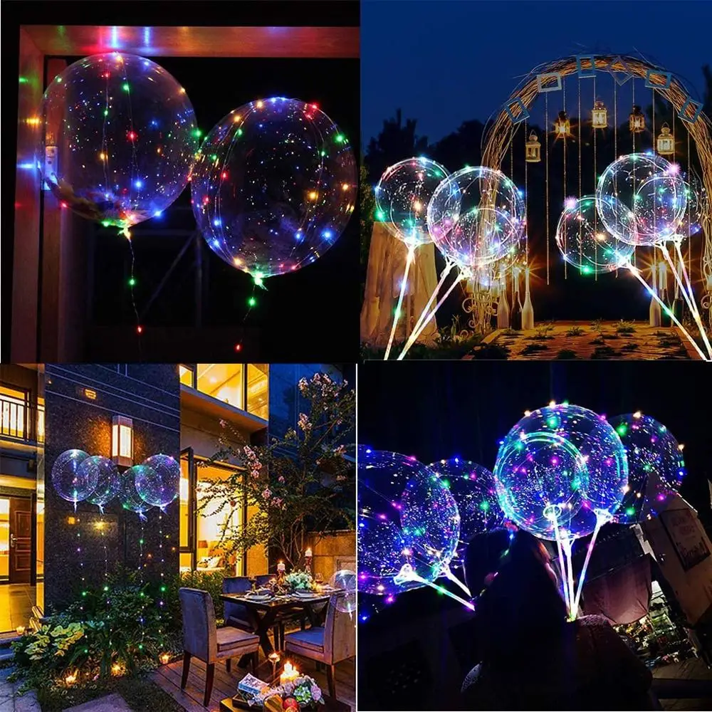 

10 Packs LED Light Up BoBo Balloons Decoration Indoor or Outdoor Birthday Wedding new Year Party Christmas Celebrations