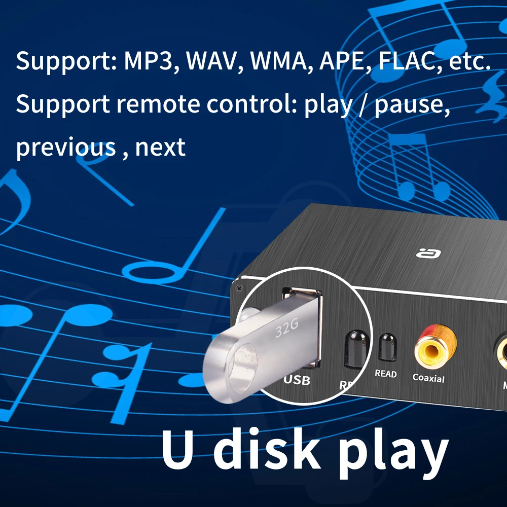 JINSERTA Bluethooth 5 0 приемник с дистанционным управлением DAC цифровой аудио конвертер