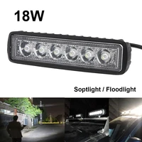 1pc 6 inch mini led light bar 1550lm 18w 6x 3w work light auto flood light spot light for for auto motorcycle truck boat offroad