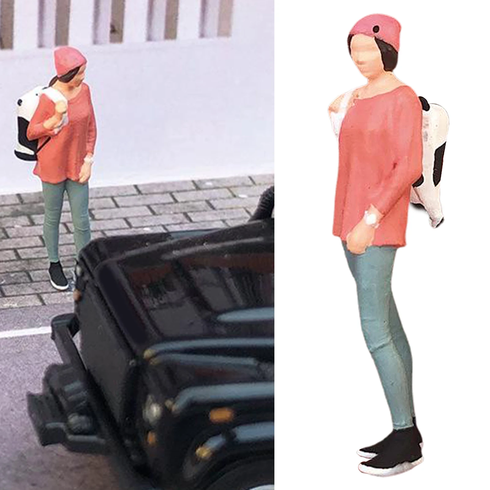 Модель в масштабе 1:64 мини-фигурка туристическая кукла-рюкзак миниатюрная