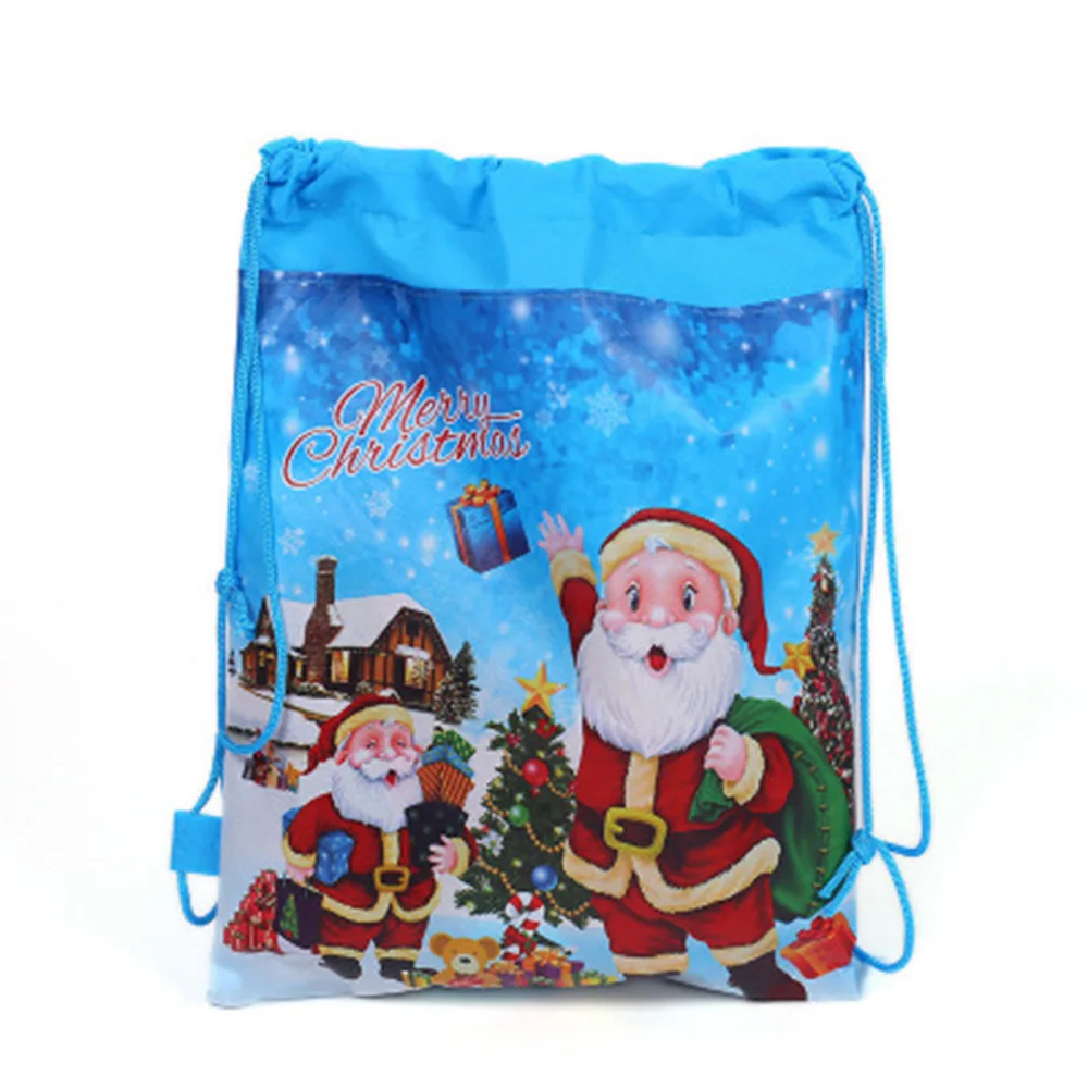 

Santa Claus Drawstring Bag Kids New Year Banquet Gift Holders Wedding Candy Cookie Gift Bag Christmas Gift Shopping Bags Pouches
