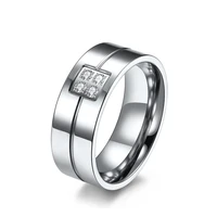 korean faashion luxury brand square shape resin stones mens matching rings for man titanium stainless steel bazel setting ring