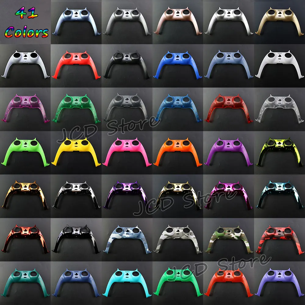 

JCD 10pcs Chrome Gamepad Cover for PS5 Front Middle Controller Replacement Decorative Shell for Playstation 5 Games Accessories