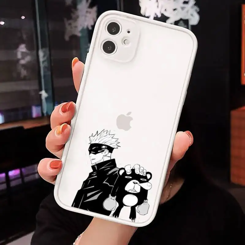 

Anime Jujutsu Kaisen Phone Case Matte transparent For White iPhone 12 Mini 11 Pro XR XS Max 7 8 Plus X Back Cover