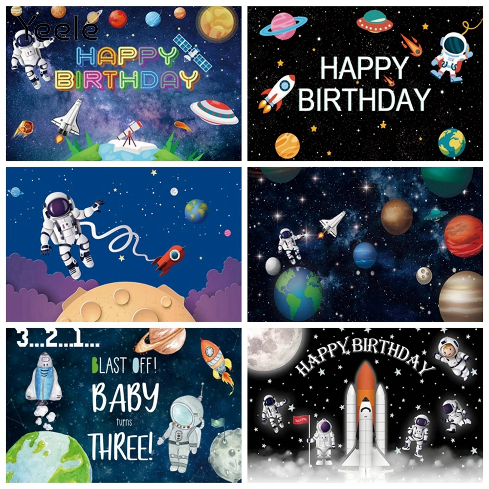 

Yeele Universe Space Solar System Planet Astronaut Baby Shower Boy Birthday Backdrop Aircraft Photography Background Photophone
