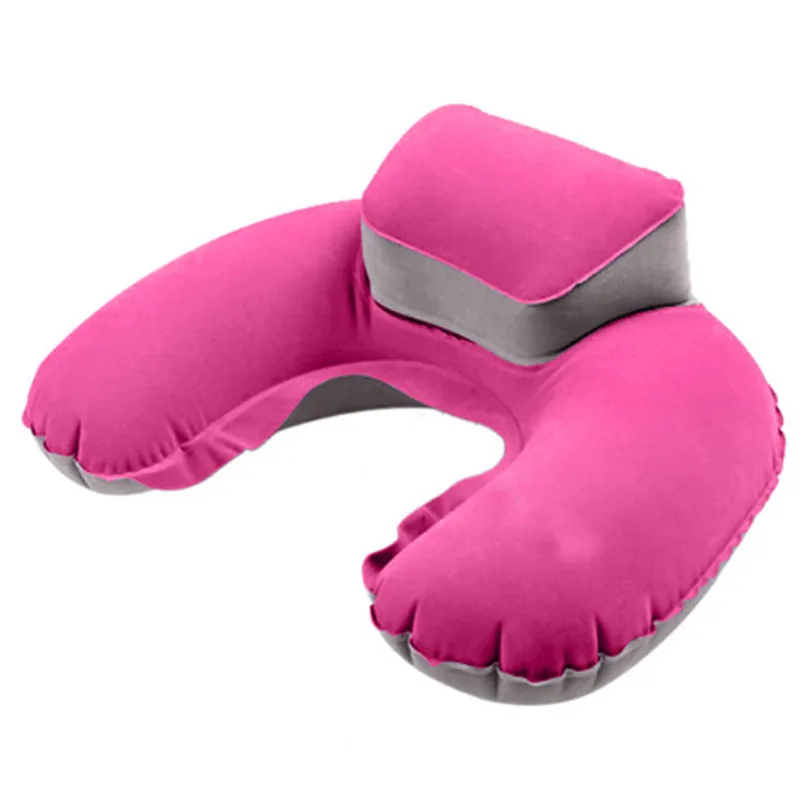U образная надувная Удобная подушка для шеи ПВХ Флокированная путешествий
