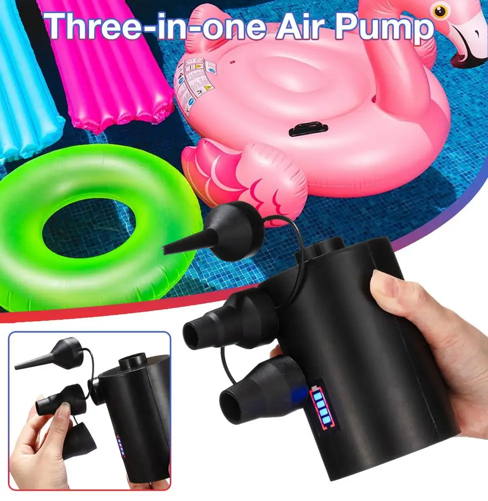 

Electric Air Pump Rechargeable Auto Inflatable Pump Quick Fill Portable Inflator Deflator For Swim Ring Boat Tyre Air Pump