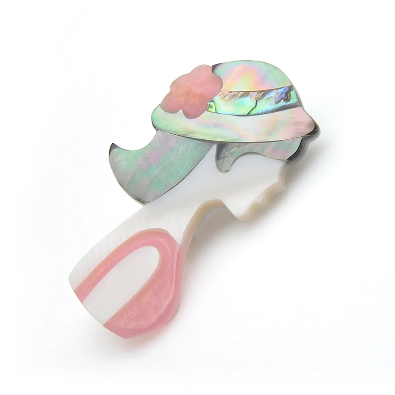 Wuli&ampbaby Natural Shell Beauty Lady Face Brooches Women Wearing Hat Girl Weddings Banquet Brooch Pins Gfits | Украшения и