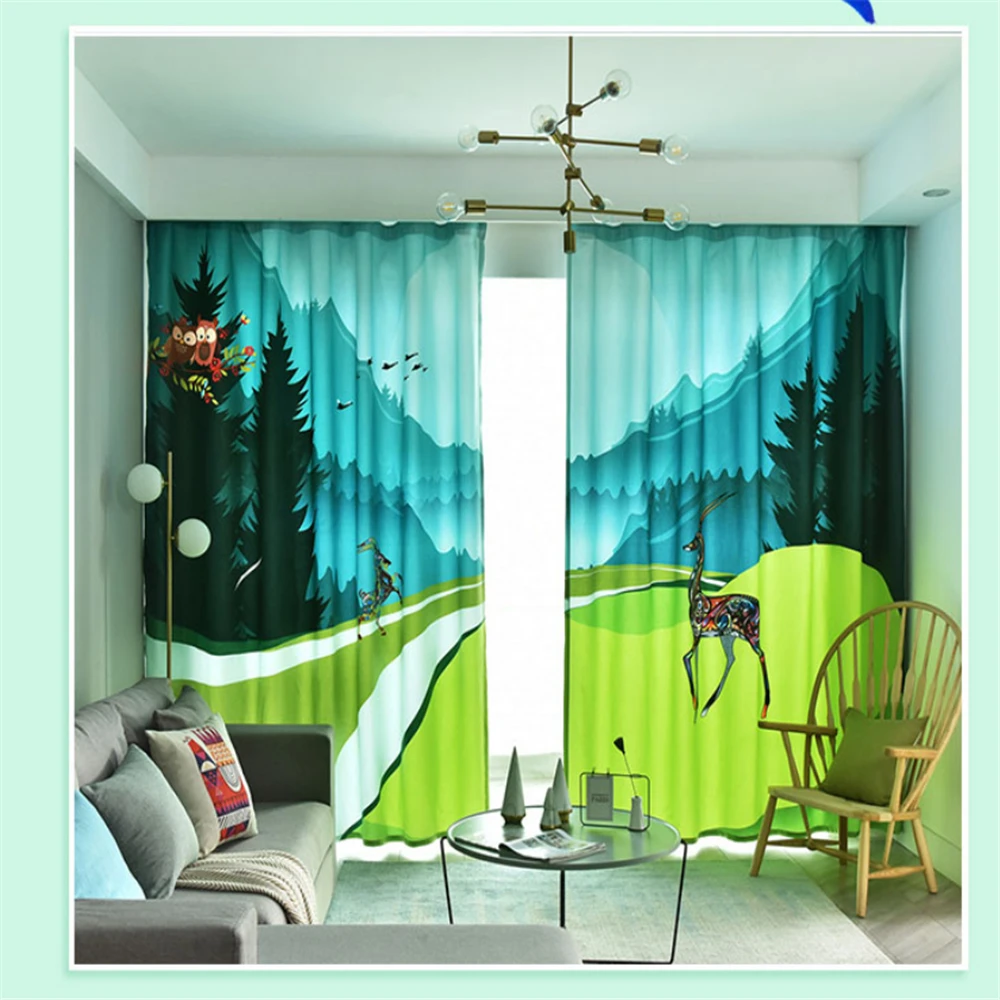 New curtains cute cartoon children's room boy girl bedroom study thickened full blackout | Дом и сад