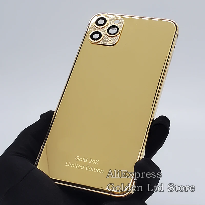 Позолоченный зеркальный чехол 24K для iPhone11Pro Max Like 12Pro с бриллиантами ограниченная