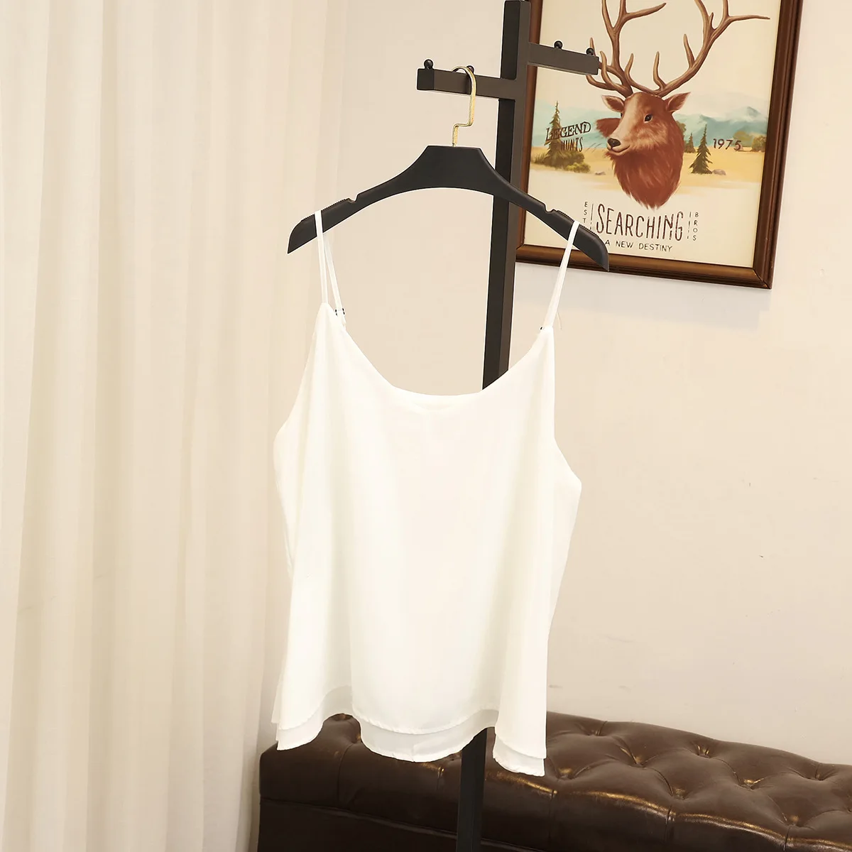 Женский шифоновый топ на бретелях спагетти свободного покроя|Топы| |