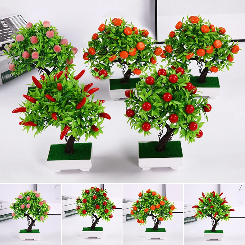

Artificial Flower Plants In Pot Fake Home Decor Wedding Party Christmas Ornament