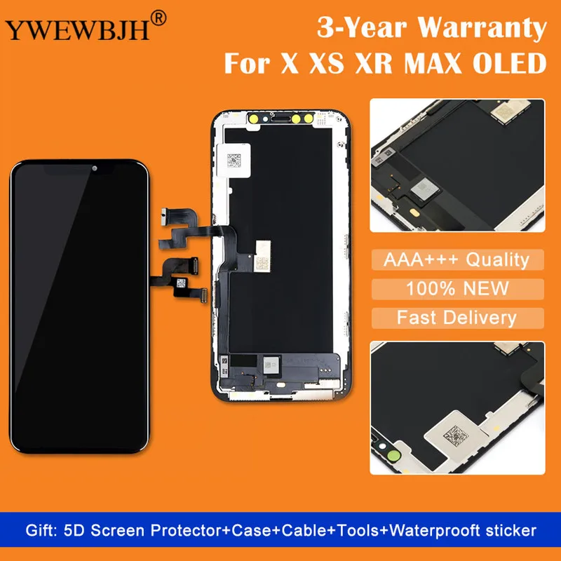 Класс AAA + OEM OLED ЖК-дисплей для iPhone X XR XS ЖК-экран Замена Ремонт Pairt с 3D сенсорный