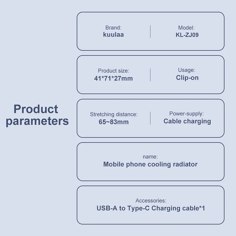 

KUULAA Mobile Phone Coolers Refriger Cooling Radiator Gaming Universal Phone Fan Holder For PUBG Mobile Game Phone Cooling Fan