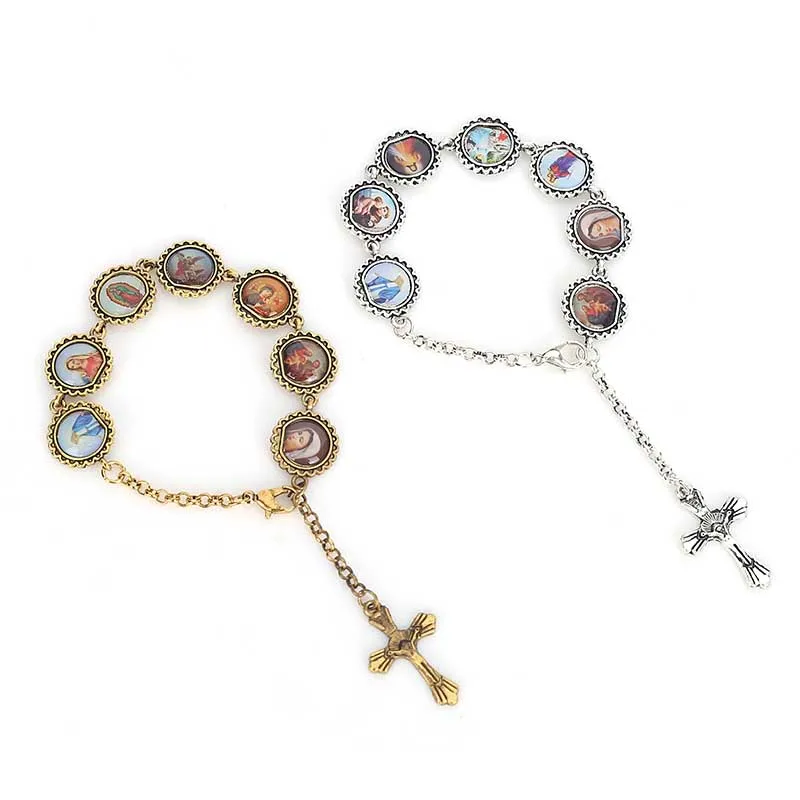 Религиозный браслет с крестом Иисус Дева Мария икона для мужчин и