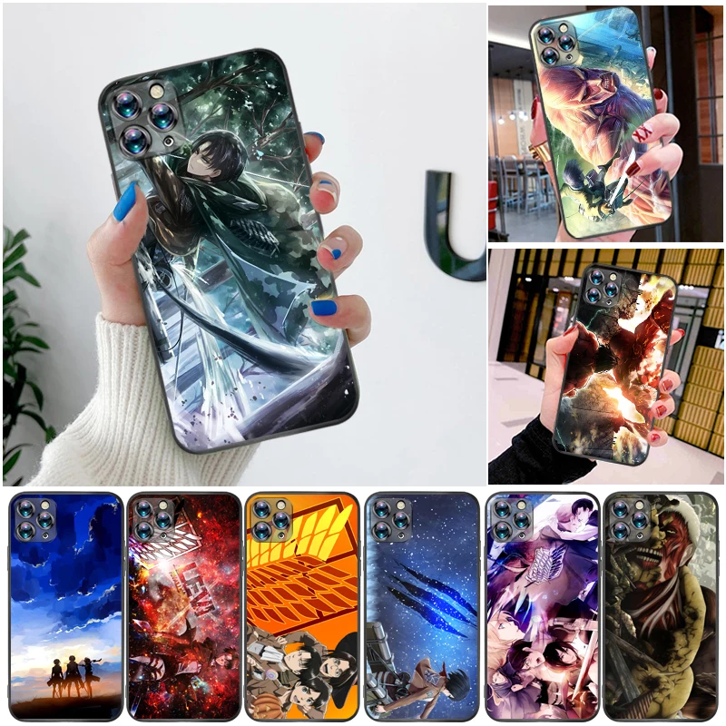 

Attack On Titan Armin Arlert Levi Mikasa Ackerman Eren Jager Phone Case For iPhone XS MAX X XR Soft TPU Back Cover Carcasa