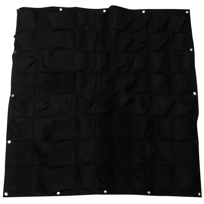 

Вертикальная зеленая сумка для выращивания цветов, подвесной держатель для улицы, внутреннего двора, 72 кармана, 1x1 м, зеленая