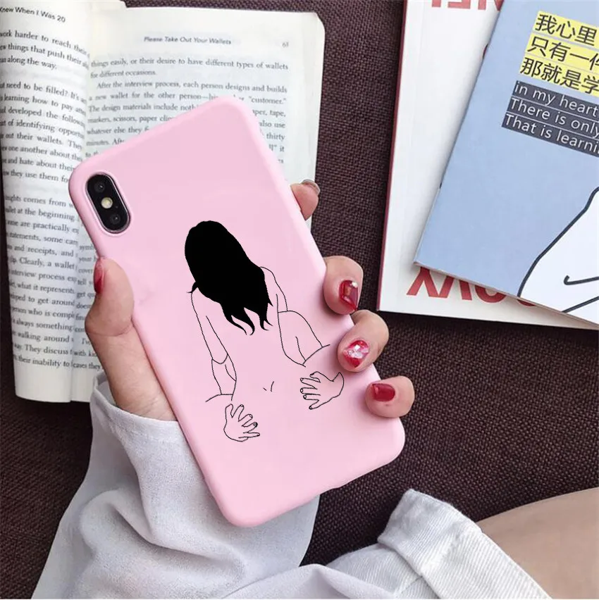 FHSR-23242 Забавный абстрактный художественный чехол с линиями для iphone 7 8 6 6s 11 pro plus чехол Модный чехол для телефона s мультяшный женский чехол для iphone X XS MAX - Цвет: FHSR-23242