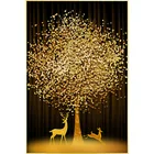 Алмазная вышивка 5D сделай сам, мозаика, золотые деньги, дерево, лось, олень, полная картина, вышивка крестиком