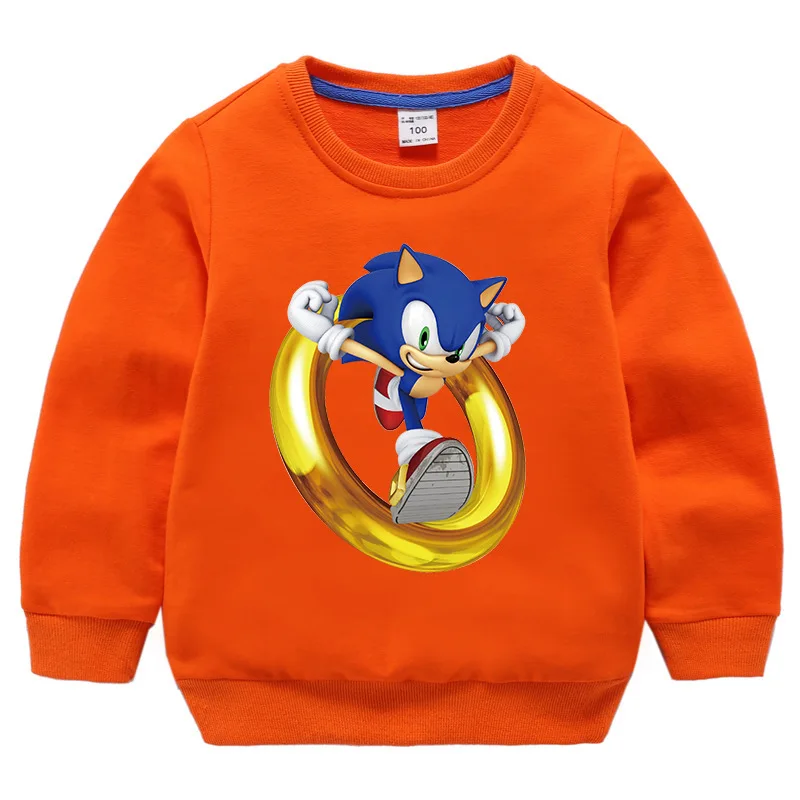 Sonic The Hedgehog/детская одежда Толстовки с капюшоном для мальчиков Пуловеры Верхняя