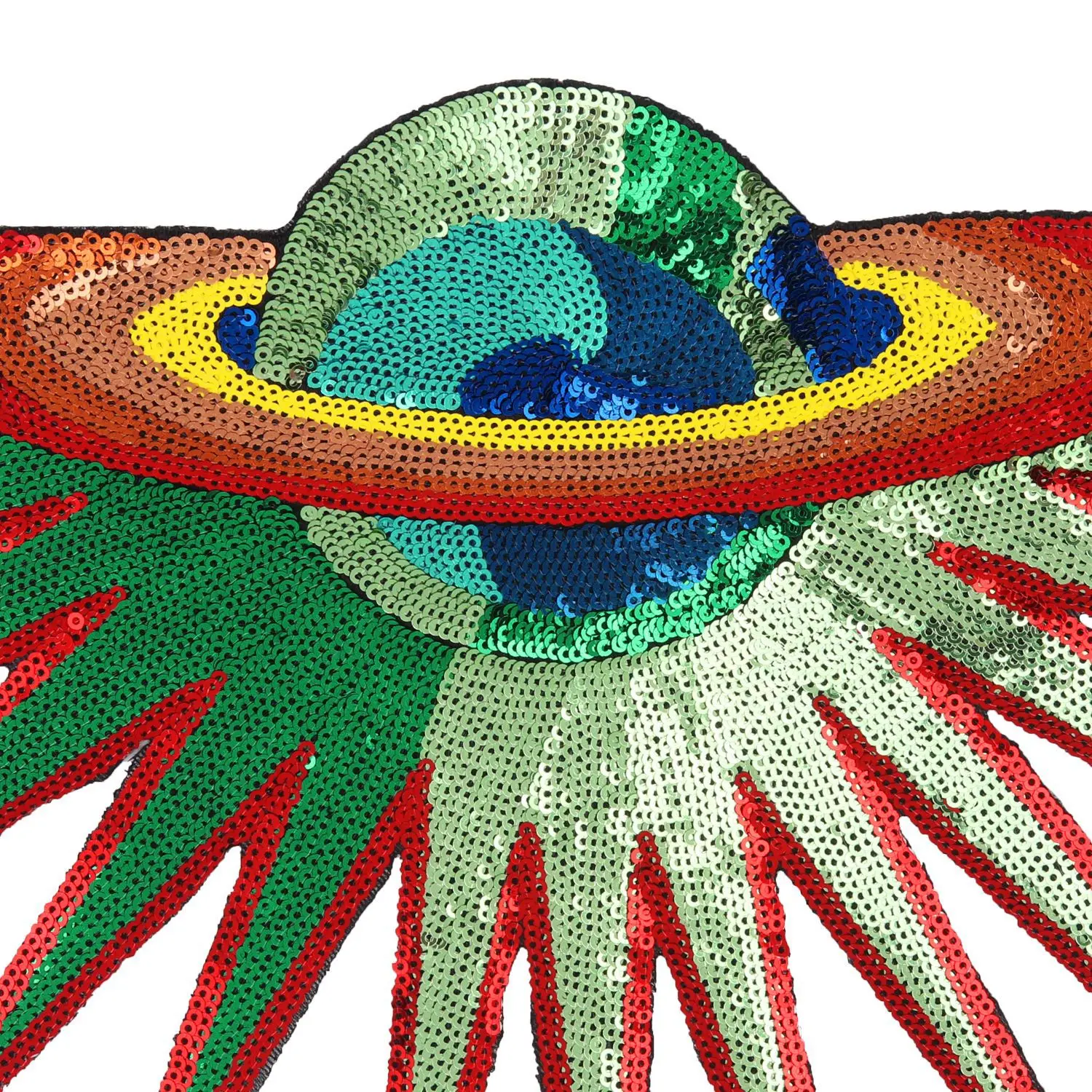 

large embroidery sequined UFO star space patches for badges appliques clothing DE-349