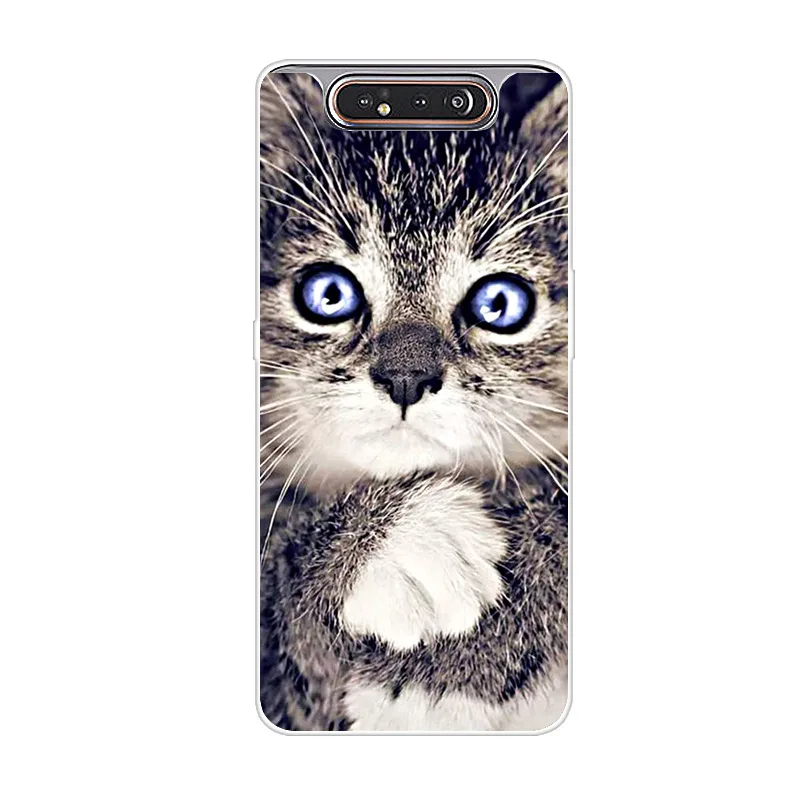 Прозрачный Чехол для телефона для samsung Galaxy A80, силиконовый чехол с цветком, мягкий ТПУ чехол для samsung A80 A 80, чехол, Модный чехол - Цвет: Прозрачный