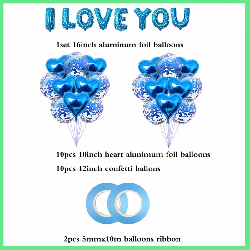 Набор воздушных шаров с надписью I LOVE YOU украшение для свадебной вечеринки из
