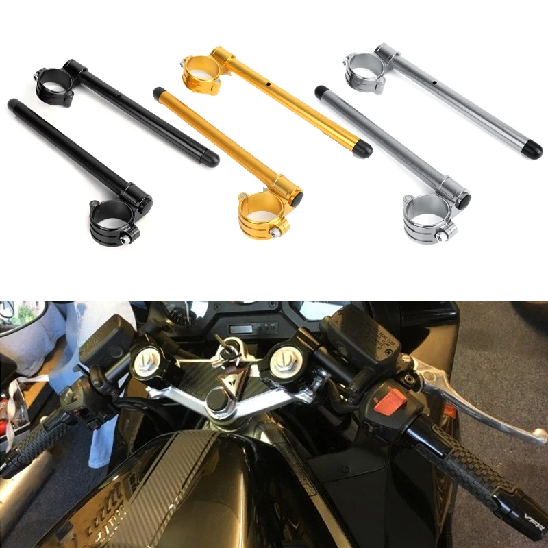 

Areyourshop Universal 7/8" Racing Adjustable 31 32 33 35 36 37- 50 MM Clip Ons Fork Handlebars Handle Bar Cafe Racer for Honda