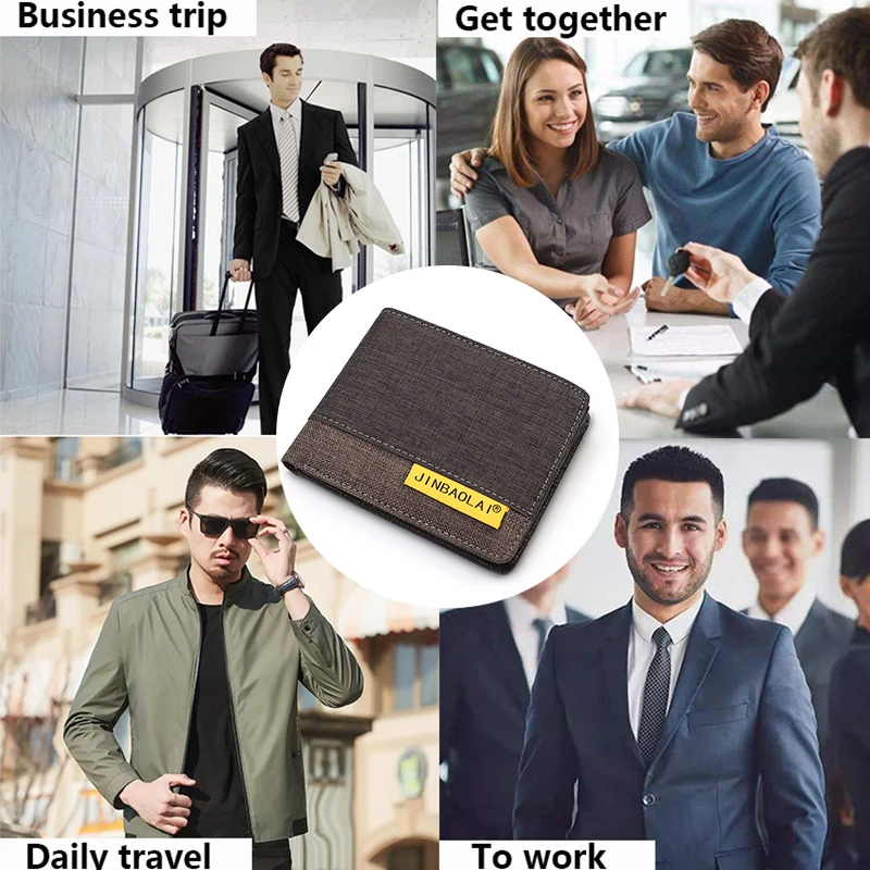 

FACTOO Men's Wallet Coin Purse With Buckle Small Card Holder Quality PU Leather Trendy Print Pattern Classic Student Bag