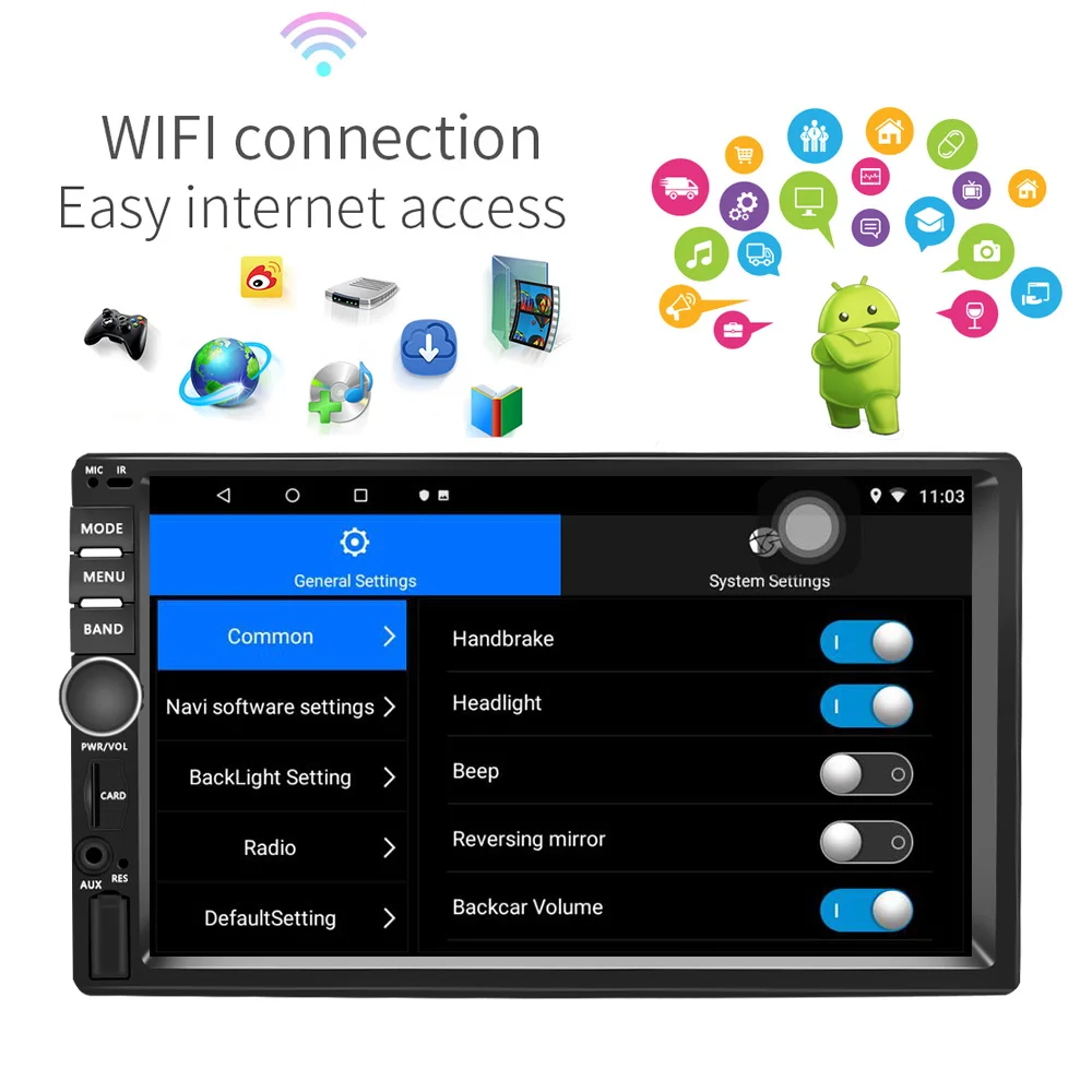 Автомобильный радиоприемник 2 ГБ + 32 android 9 0 мультимедийный универсальный GPS WIFI RDS FM
