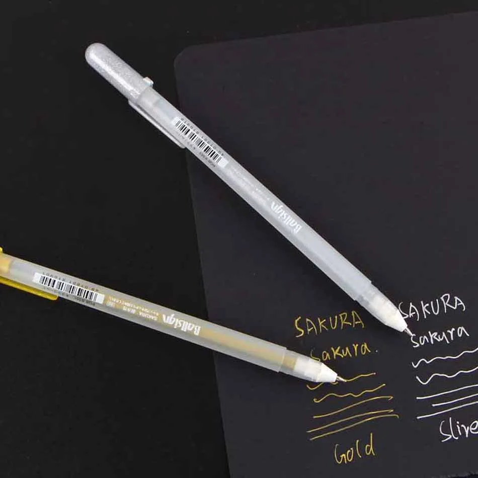 3 шт./лот блестящий рулон 0 8 мм золотистый серебристый белый гель-карандаш