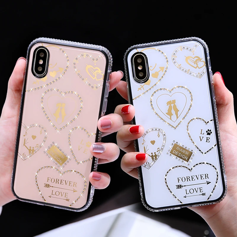 Чехол для iPhone 11 Pro Max X Xr Xs 6S 7 8 плюс в виде бриллиантового украшения надписи Sweet Love
